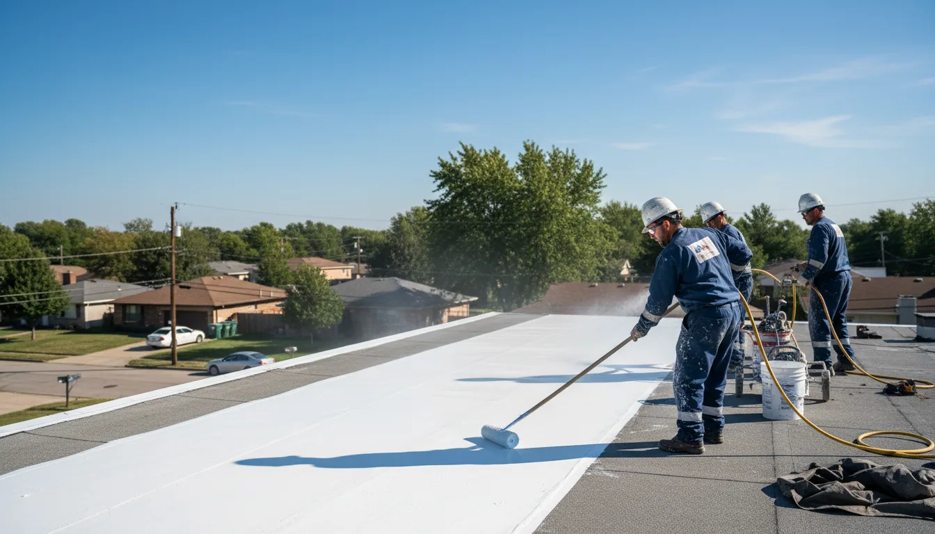 Commercial roof coating in Morris, OK near me